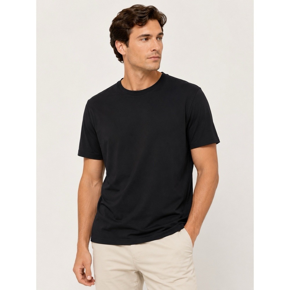 Robert Barakett Black Pima Cotton Crew Neck T Shirt Mens XXL Luxury Soft